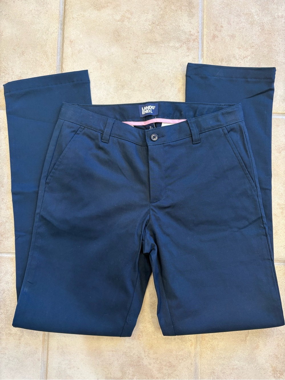 Lands' End Girl’s Uniform Chino Pants, 16